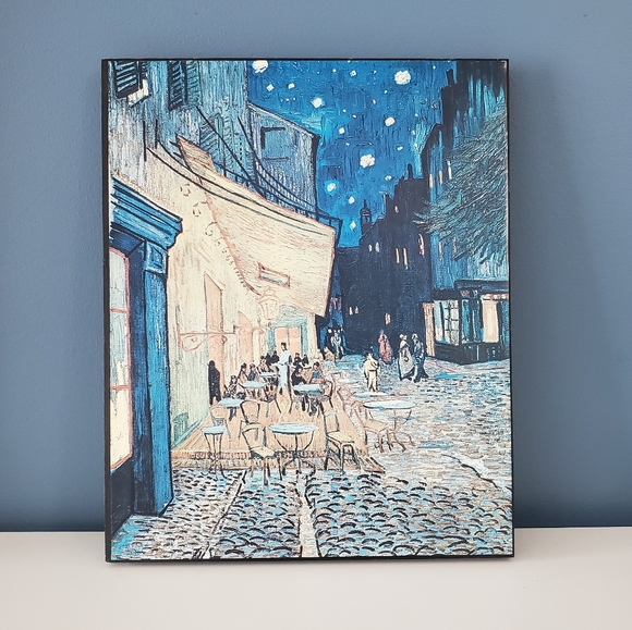 Vincent Van Gogh - Cafe Terrace at Night 12×10 Inch Vintage 1970's Wall Art - Picture 2 of 8